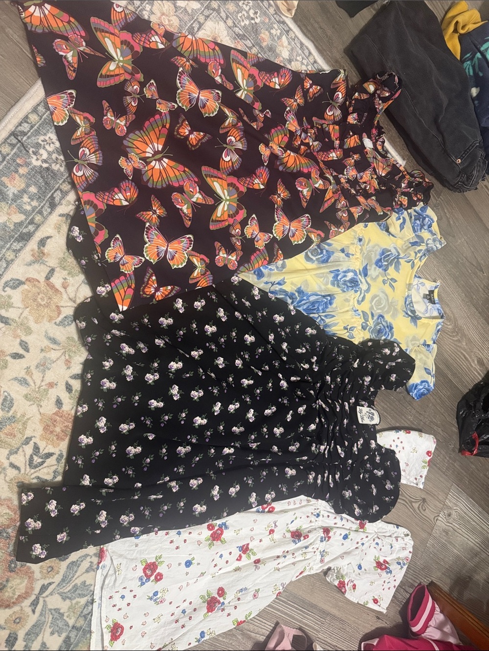 Girls Floral Ruched Skirt - Unbranded